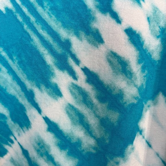 Chicos 2 Dress Large Blue Tie Dye Maxi Overlay Layered Flyaway Sleeveless Summer - Picture 5 of 11